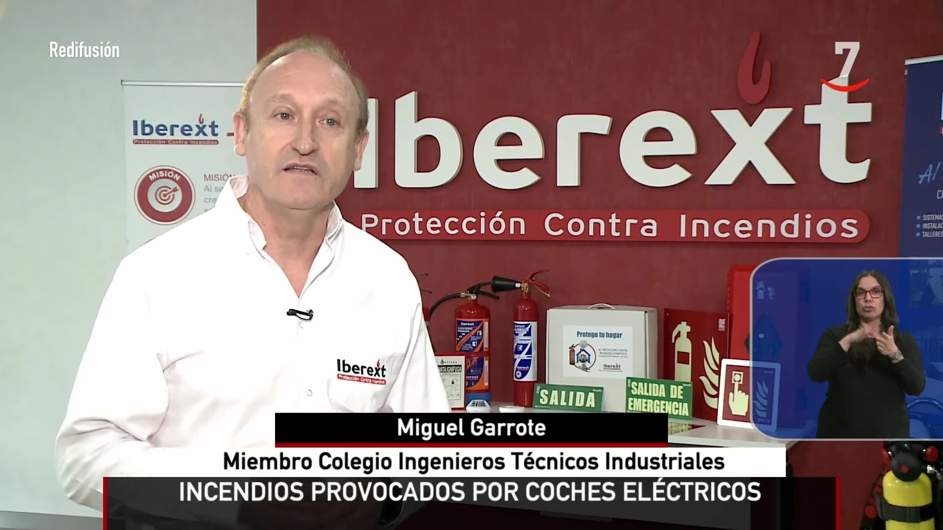 Miguel Garrote, colegiado de ingenierosVA, ha aportado su experiencia en la extinción de incendios en vehículos eléctricos en La 7 de CyLTV.